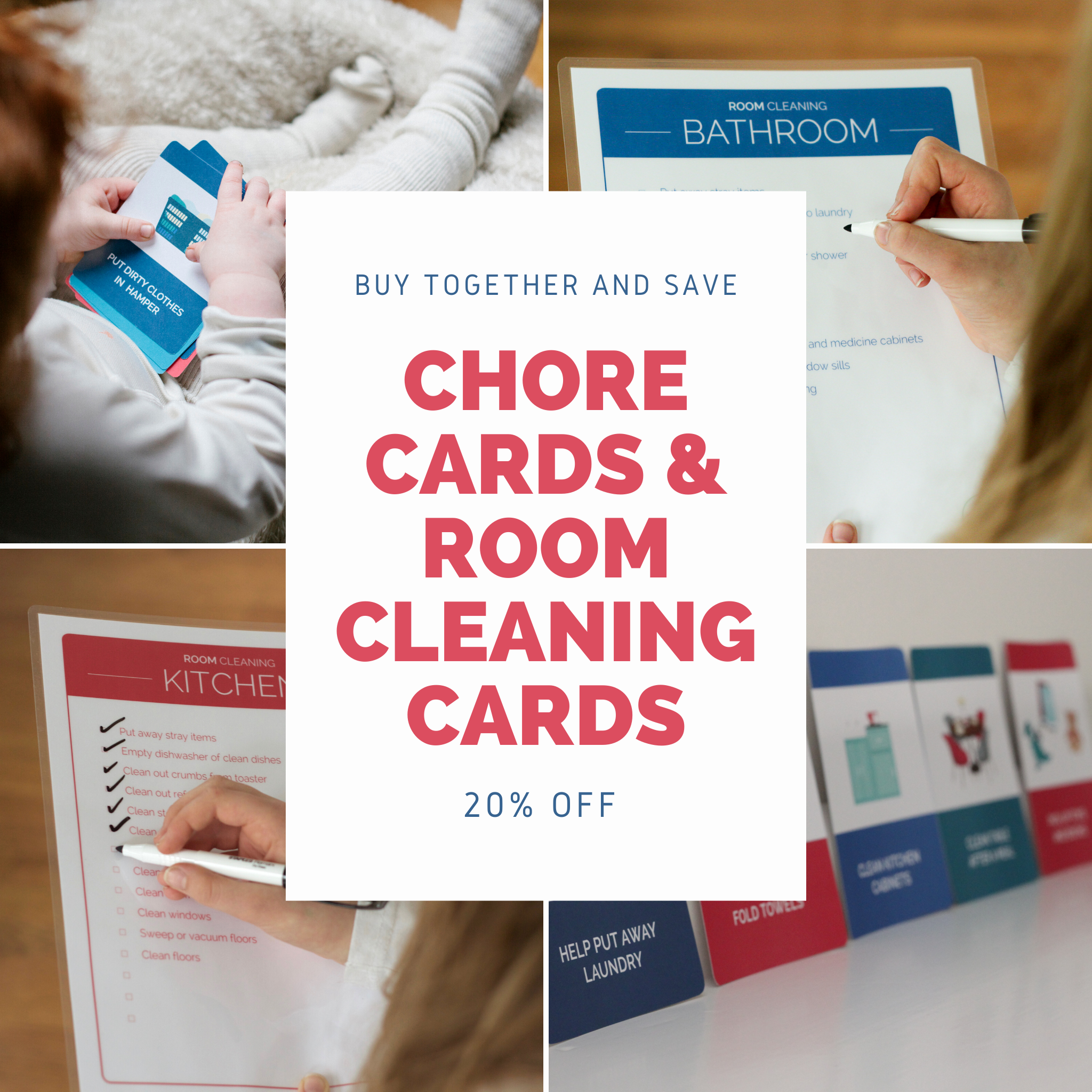 Chore Cards + Room Cleaning Cards – 20% Off